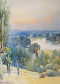 William Alister Macdonald (1861-1948), two watercolours, ' View from Richmond Hill' and 'Continental