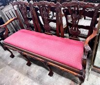 A Chippendale style mahogany chair back settee, width 160cm *Please note the sale commences at 9am.