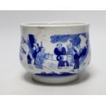 A Chinese blue and white figurative 'boys' bowl, 11cm high