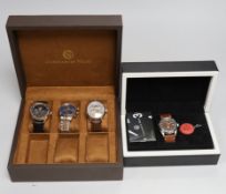 Four gentleman's assorted modern gilt metal or two tone Constantin Weisz wrist watches, including