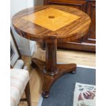 A Regency satinwood inlaid rosewood occasional table, diameter 71cm *Please note the sale