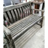An Alexander Rose weathered teak garden bench, width 124cm *Please note the sale commences at 9am.