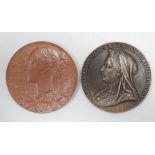 British commemorative medals: Queen Victoria Diamond Jubilee, two medals in silver and bronze (2)