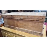 A pine trunk (locked shut), width 92cm *Please note the sale commences at 9am.