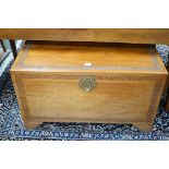 A Chinese carved camphorwood chest, width 97cm *Please note the sale commences at 9am.