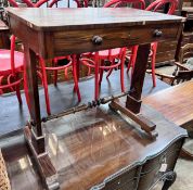 An early Victorian rosewood side table, width 72cm, depth 41cm, height 72cm *Please note the sale