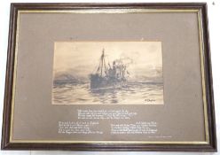 William Lionel Wyllie (1851-1931), etching and aquatint, 'The Little Trawler', signed in ink, 16.5 x