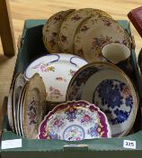 A collection of 19th and 20th century Worcester, Spode, Derby plates and Royal Doulton jug