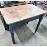 A Victorian part painted pine side table, width 91cm, depth 59cm, height 73cm *Please note the