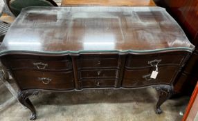 A Chippendale revival mahogany seven drawer dressing table, width 120cm, depth 59cm, height 79cm *