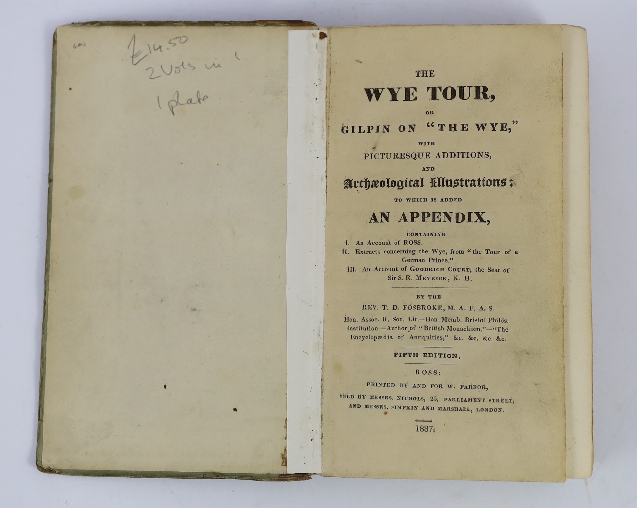 ° ° HEREFORDS: Fosbroke, Rev. Thomas Dudley - Companion to the Wye Tour. Ariconensia: or - Image 6 of 6