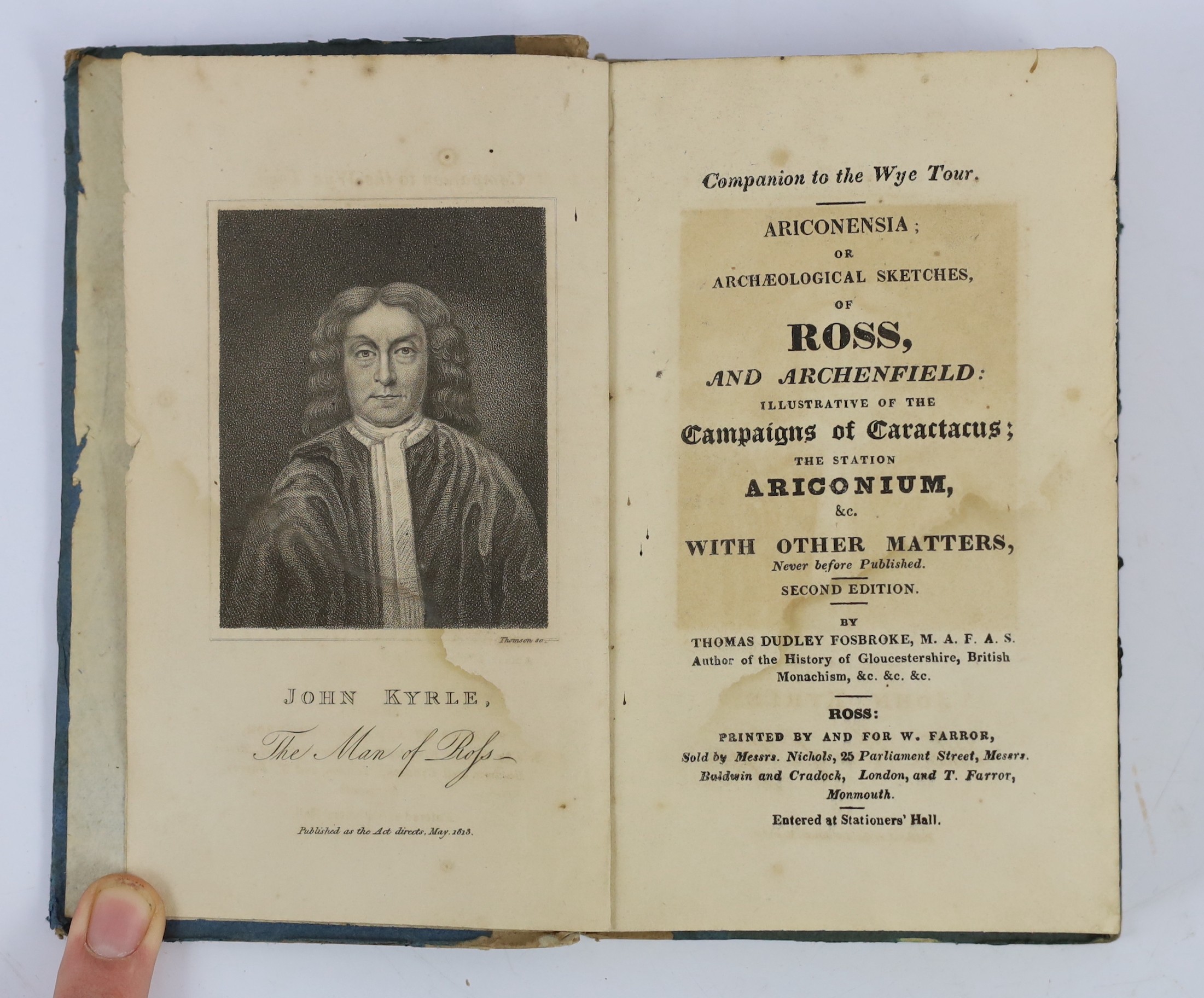 ° ° HEREFORDS: Fosbroke, Rev. Thomas Dudley - Companion to the Wye Tour. Ariconensia: or - Image 3 of 6