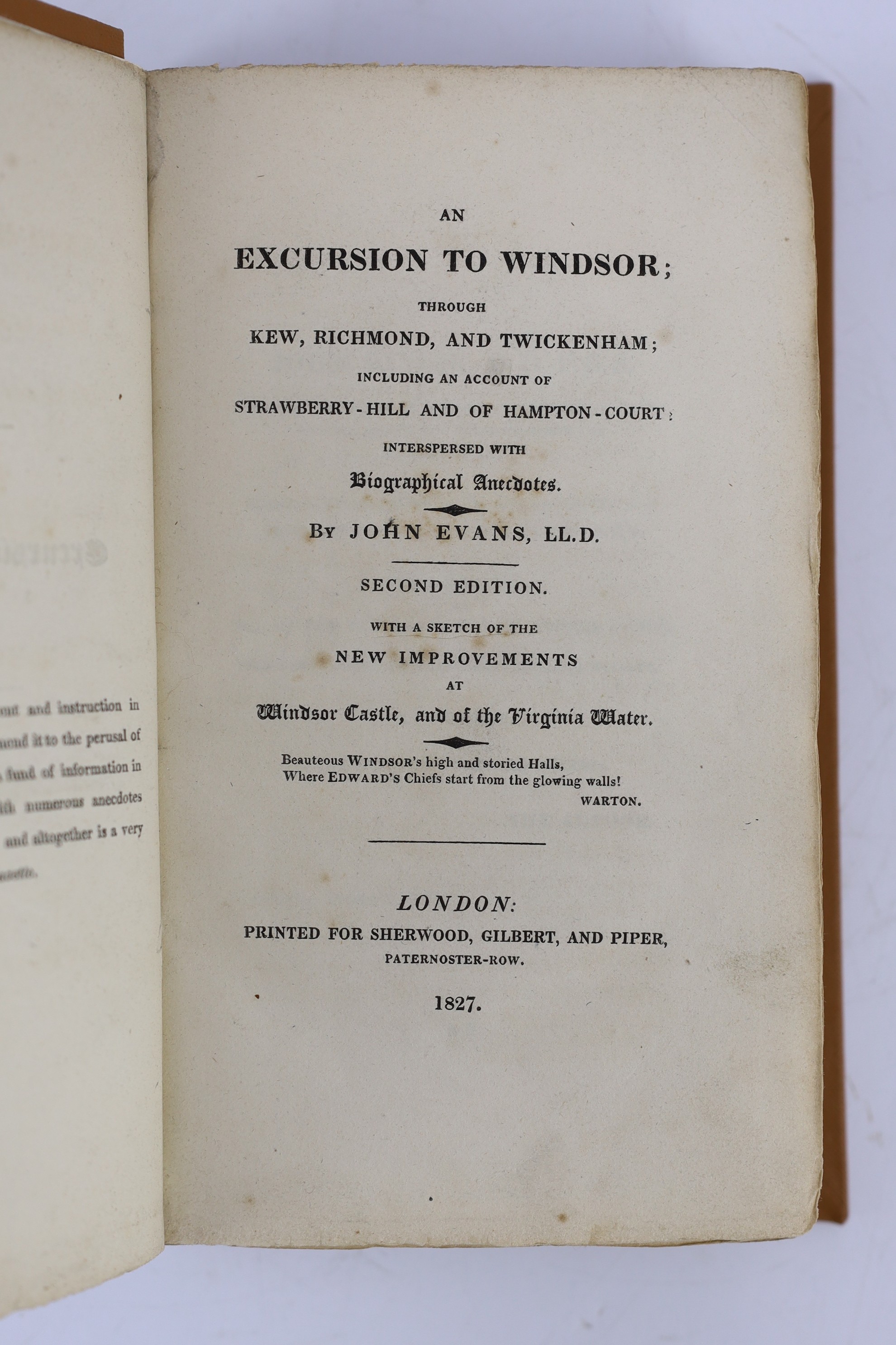 ° ° BERKS: Evans, John - An Excursion to Windsor, in July, 1810, through Battersea, Putney, Kew, - Image 3 of 4