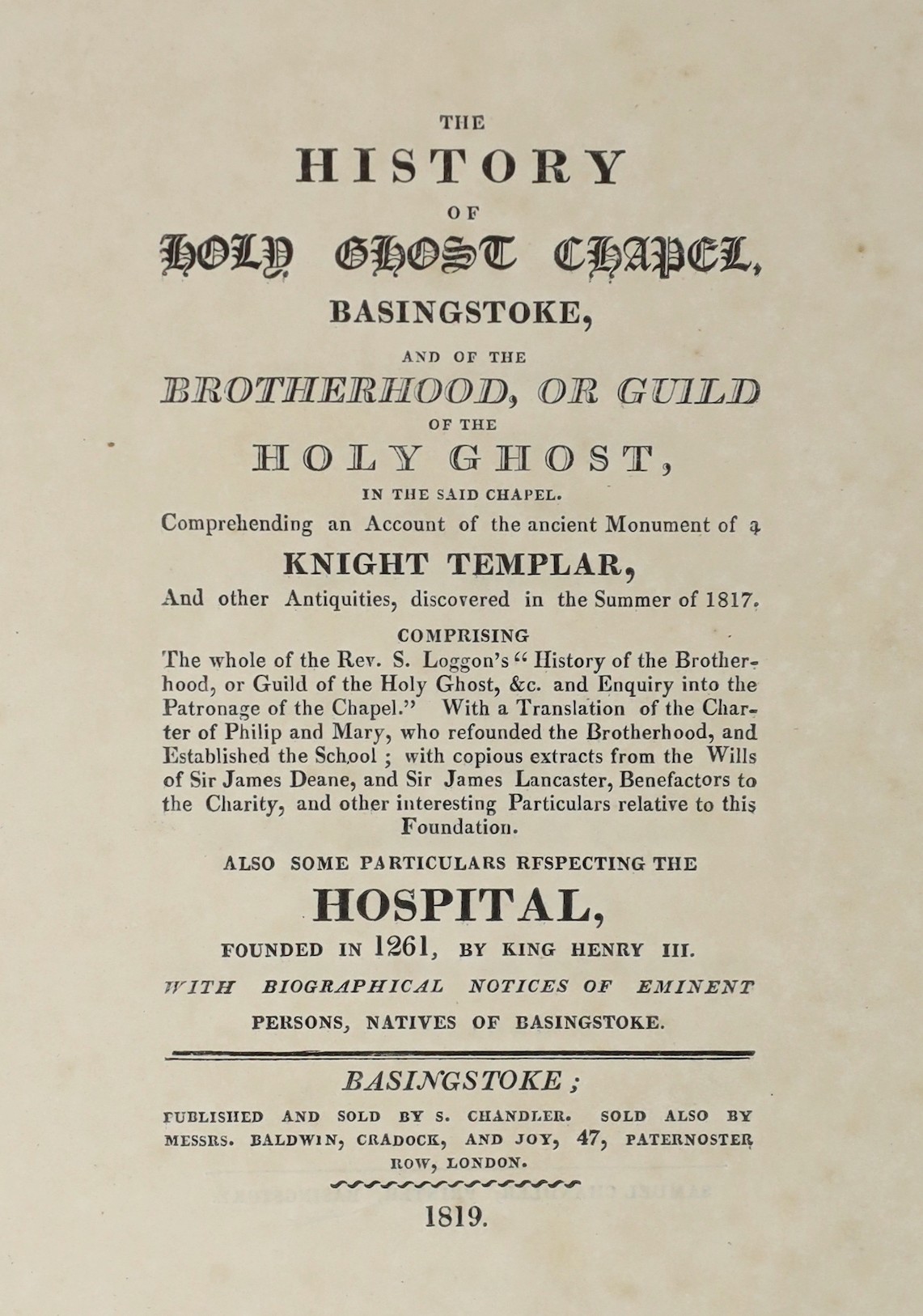 ° ° HANTS: Ferrey, Benjamin - The Antiquities of the Priory of Christ-Church, Hants. Consisting of