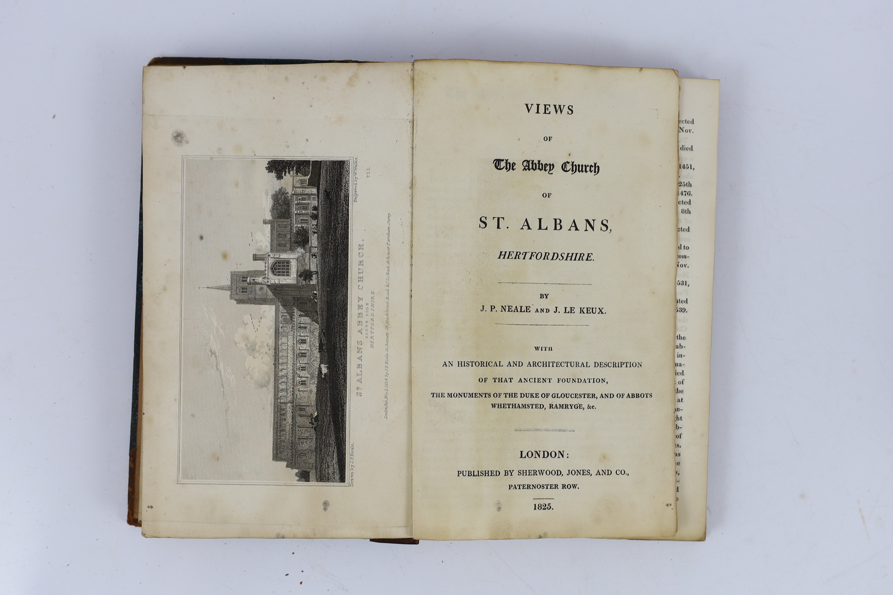 ° ° HERTS: A Short Account of Verulam and St. Albans ... old limp leather cloth, sm.cr.8vo. 1815; - Image 4 of 6