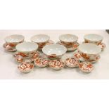 A group of Chinese iron red enamelled ‘sanduo’ bowls, saucers and side dishes, c.1900, Tongzhi and