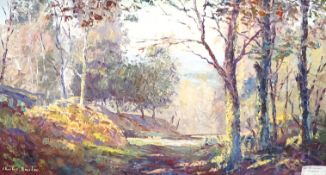 Charles Brooker (1924-2001), oil on board, ‘The Ashdown Forrest’, signed, 44 x 80cm