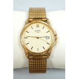 A gentleman's modern steel and gold plated Rotary quartz wrist watch, with date aperture, on