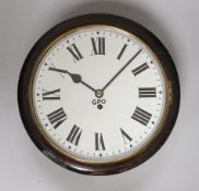 A fusee dial wall clock, 37cm diameter, the dial inscribed GPO