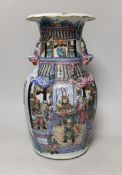 A 19th century Chinese famille rose vase, 34cm