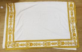 A Gianni Versace cotton throw, with printed border, 192 x 147cm