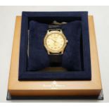 A gentleman's modern 18ct gold and diamond set Baume & Mercier Riviera quartz wrist watch, with do-