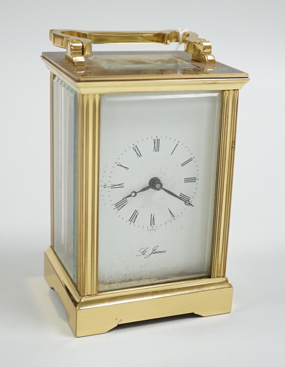 A St James carriage timepiece, 12cm high