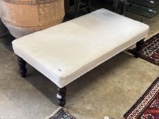 A Victorian style footstool, width 110cm, height 58cm