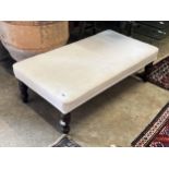 A Victorian style footstool, width 110cm, height 58cm