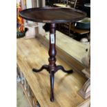 A Victorian and later circular mahogany tripod wine table, diameter 46cm, height 66cm