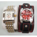 Two gentleman's modern stainless steel Vostok Europe automatic wrist watches, Red Square and