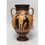 A Grecian style pottery amphora vase, 30cm