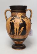 A Grecian style pottery amphora vase, 30cm