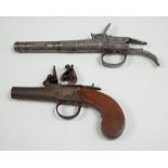 An 18th century flintlock pistol and another (a.f.)