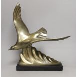 A French Art Deco bronze seabird signed Kelety, by Etling Paris