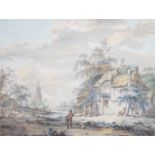 Dirk Jan van der Laan (1759-1829), set of four colour prints, 18th century Dutch landscapes,