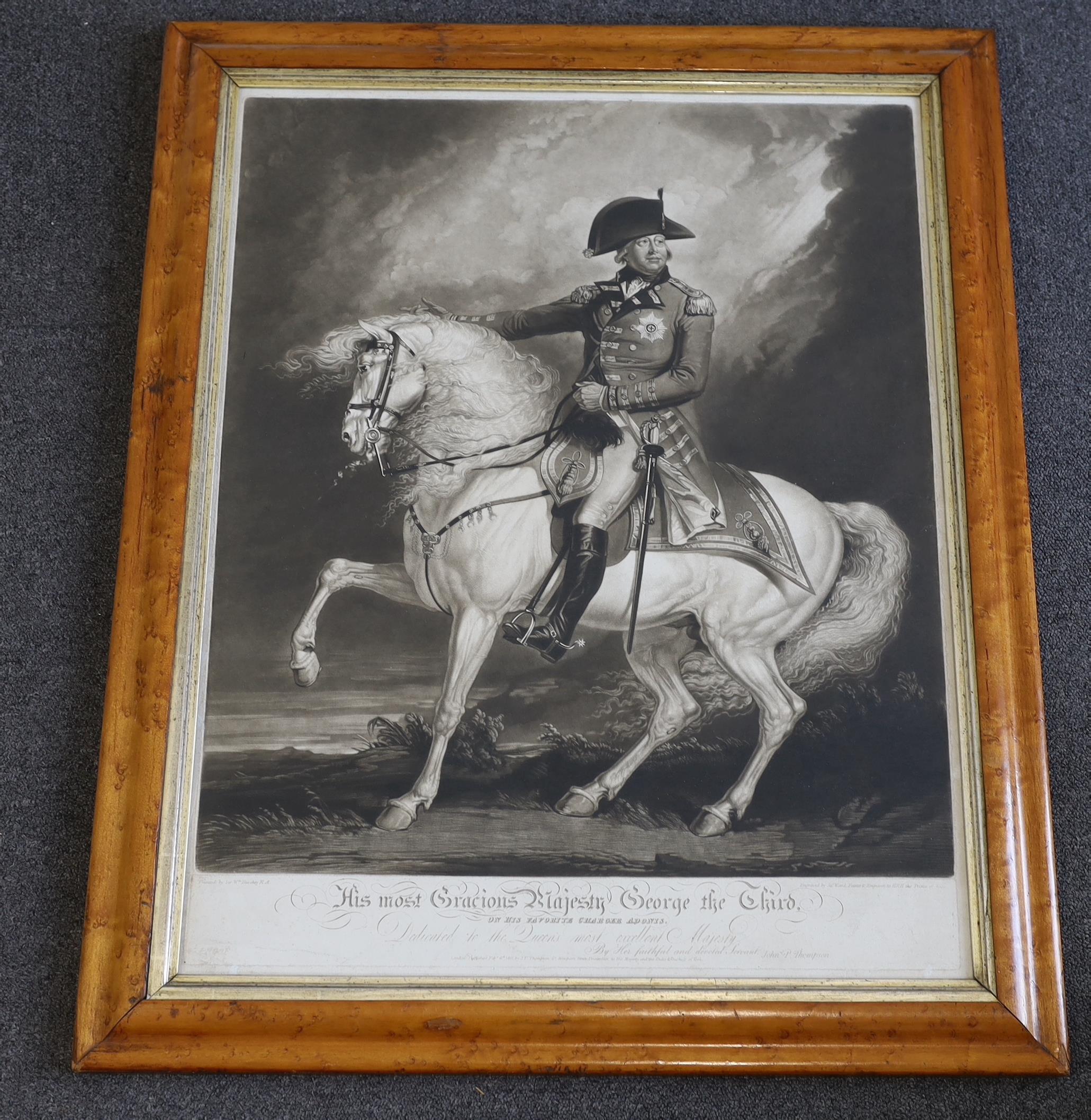 James Ward after Sir William Beechey, proof mezzotint, 'His Most Gracious Majesty George III on - Image 2 of 2