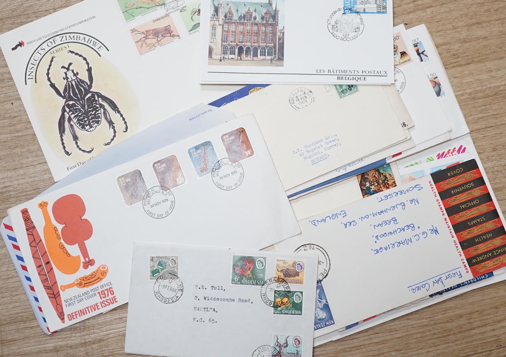 A George VI Crown album, Ireland stamps in album, folders album leaves Finland, Russia, loose BFD