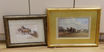Ernest George Beach (1865-1943), watercolour, Saltwood Castle, signed, 23 x 35cm, and a sketch of