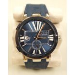 A gentleman's modern stainless steel Ulysse Nardin Dual Time automatic wrist watch, with blue dial