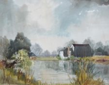 Joan Phillips, watercolour, 'Oxted Mill', signed, 38 x 48cm
