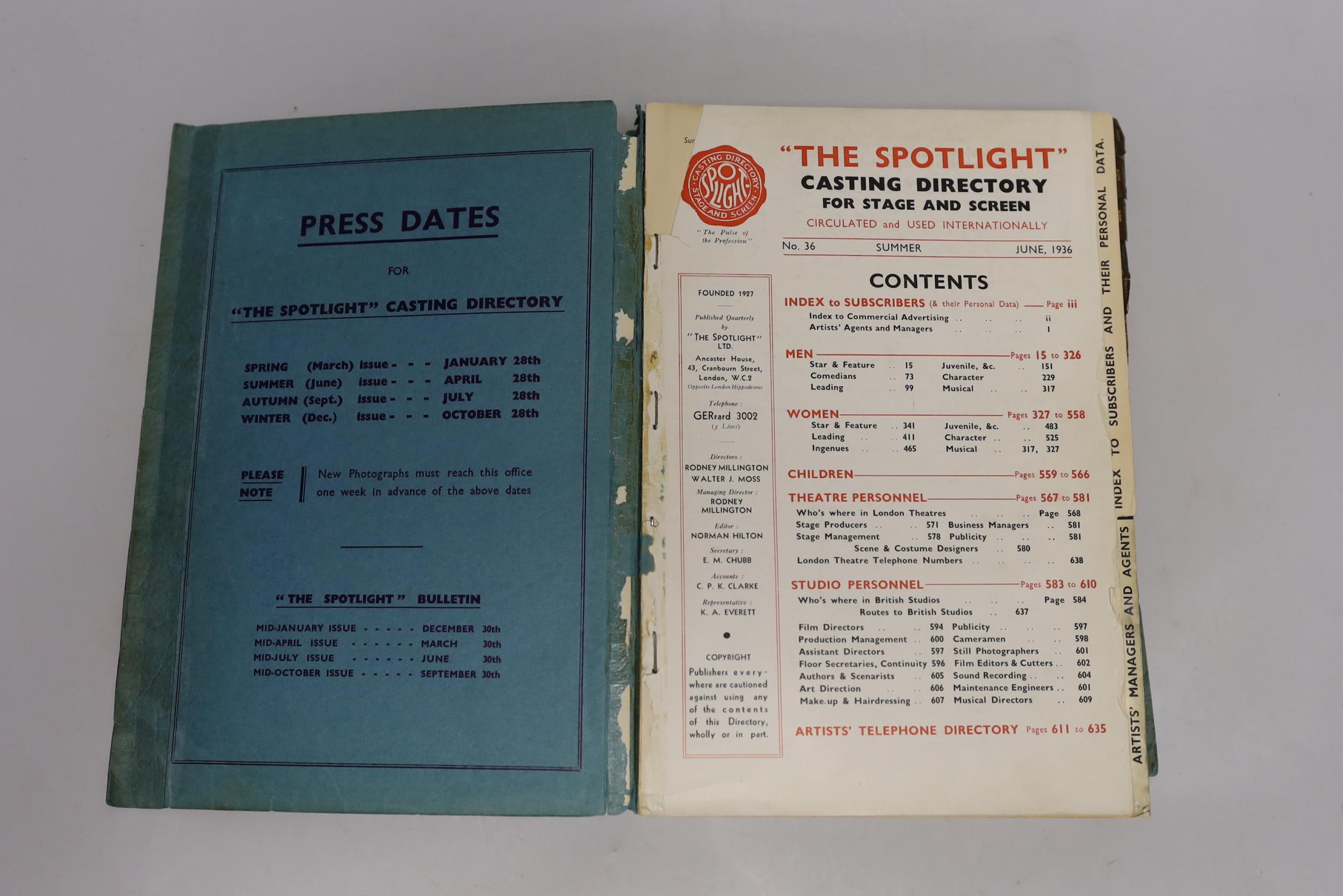 ° ° Spotlight Stage and Screen Casting Directory No. 36, Summer 1936 - more than 600 pages of - Bild 2 aus 3