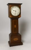 An Edwardian miniature longcase clock with enamelled dial, 39cm