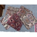 Five assorted Kilim / carpet cushion covers, approx. 49cm
