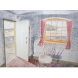 After Eric Ravilious, colour print, Cottage interior, signed in the plate and dated 1939, 34 x 45cm