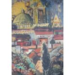 Yvonne Barlow (1924-2017), oil on canvas, View of Florence, 75 x 50cm (a.f.)