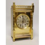 An Edwardian brass mantel clock, 30.5cm high