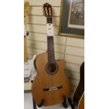 A Korean acoustic guitar, labelled internally Crafter Model No.CE15, serial number 01114160?