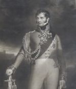 Henry Dawe after George Dawe R.A., mezzotint, 'Prince Leopold of Saxe Coburg. K.G.C.B..., circa