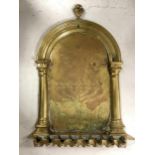 Judaica - an 18th/19th century Italian brass Hanukkah lamp, 33cm high